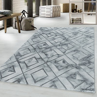 Modern vloerkleed - Marble Square Grijs Zilver