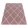 Laagpolig vloerkleed - Smoothly Lines Roze Wit