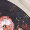 Rond bloemen vloerkleed - Florine Zwart Oranje