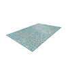 Leren patchwork vloerkleed - Filz 100 Turquoise/Goud - thumbnail 2