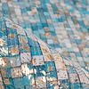 Leren patchwork vloerkleed - Filz 100 Turquoise/Goud - thumbnail 3