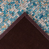 Leren patchwork vloerkleed - Filz 100 Turquoise/Goud - thumbnail 4
