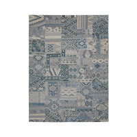 Wollen patchwork vloerkleed - Olympus 5000 Blauw