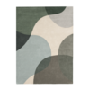 Wollen abstract vloerkleed - Clarice Olijfgroen/Mint  - thumbnail 1