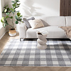 Duurzaam laagpolig vloerkleed - Lykke Checkerboard Grijs/Wit - thumbnail