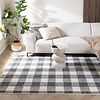 Duurzaam laagpolig vloerkleed - Lykke Checkerboard Zwart/Wit - thumbnail