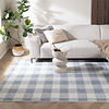 Duurzaam laagpolig vloerkleed - Lykke Checkerboard Blauw/Wit - thumbnail