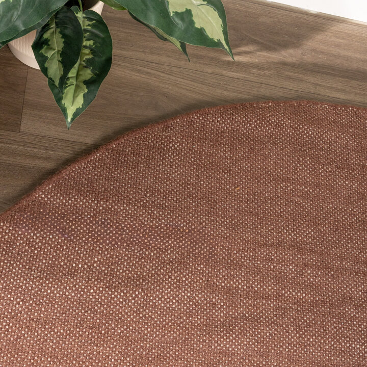 Rond wollen vloerkleed - Reno Bruin - 2