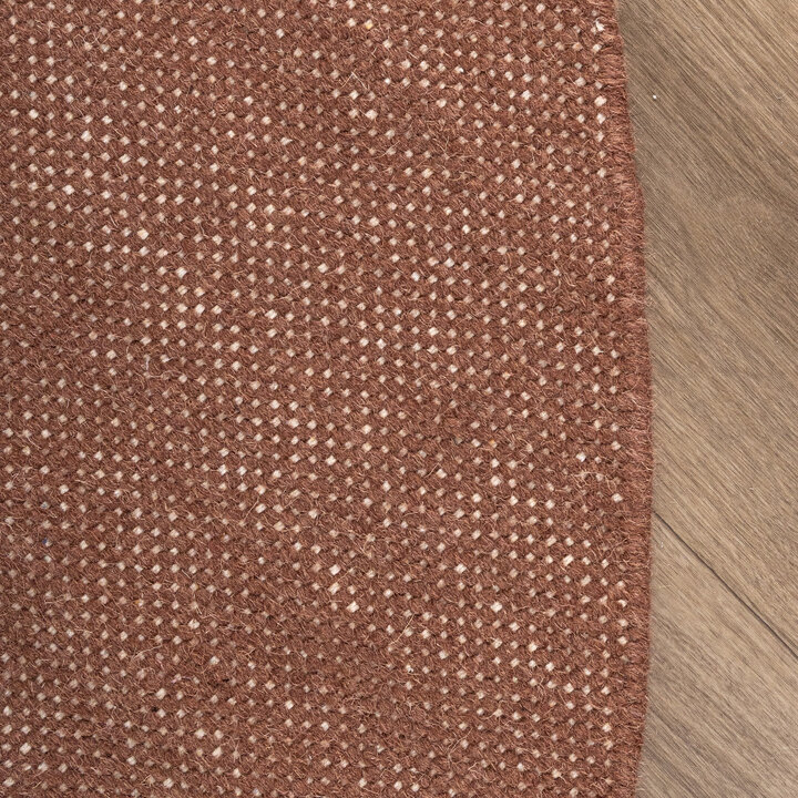 Rond wollen vloerkleed - Reno Bruin - 4