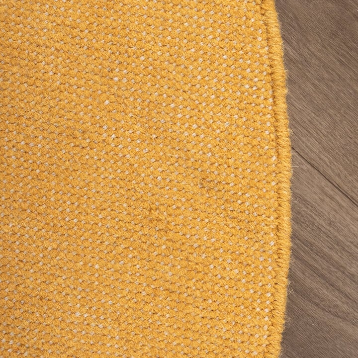 Rond wollen vloerkleed - Reno Okergeel - 4
