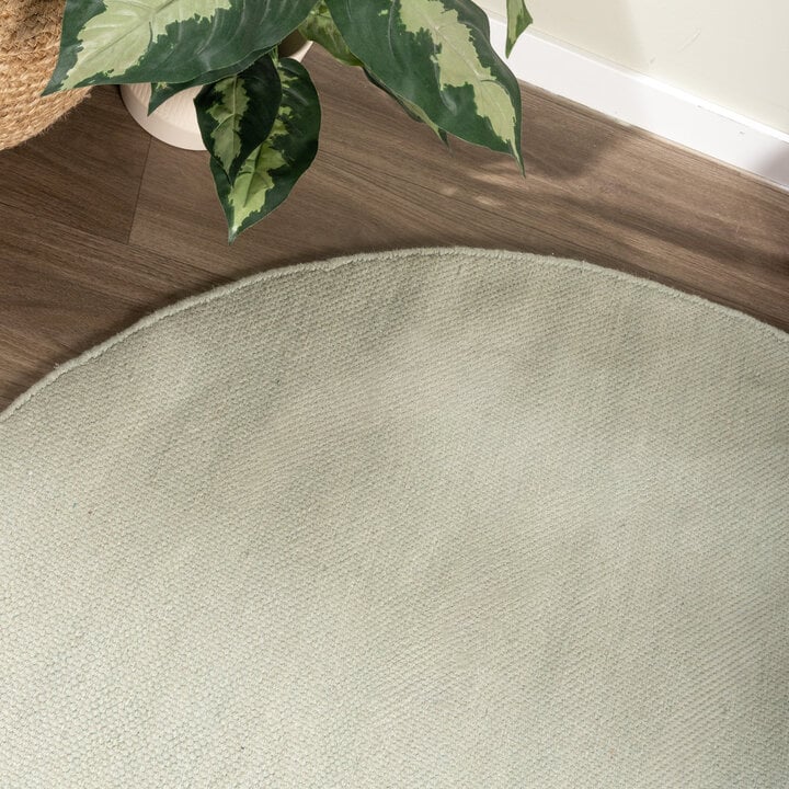 Rond wollen vloerkleed - Reno Groen - 2